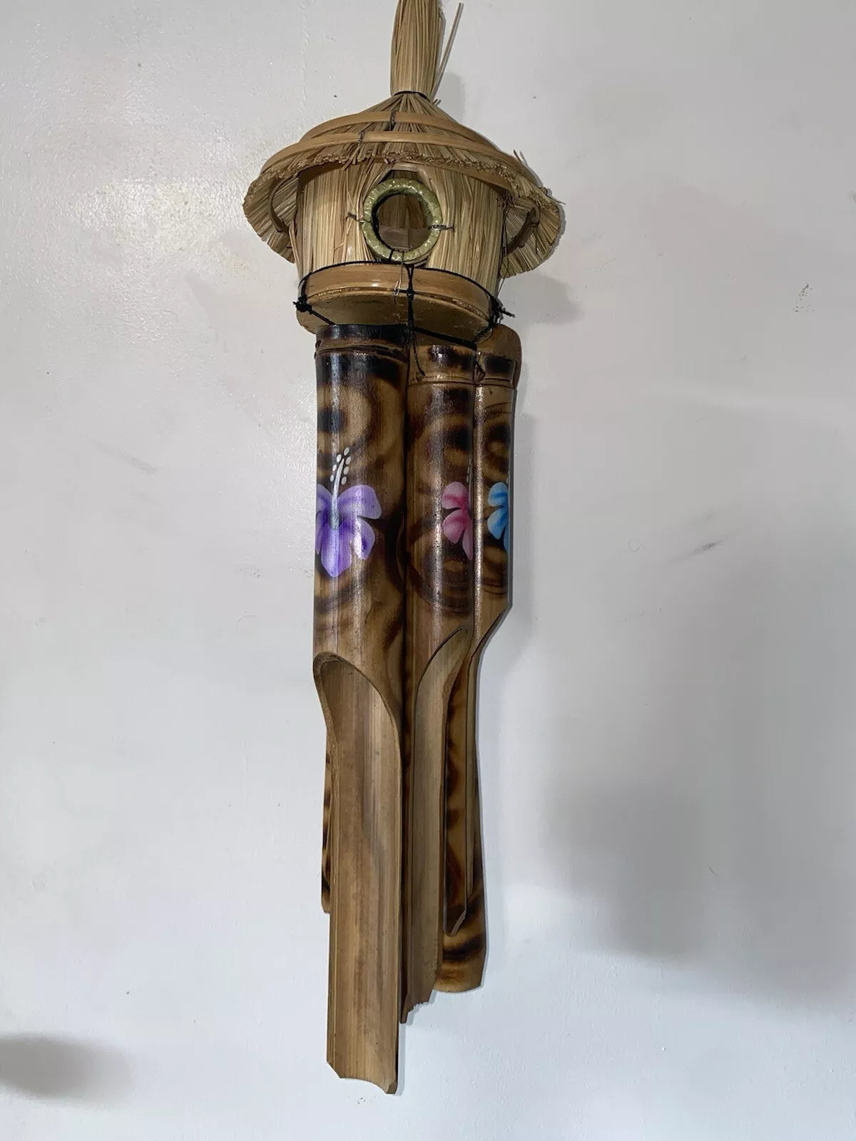Hibiscus Flower BAMBOO WINDCHIME HOME PATIO DECOR DECOR