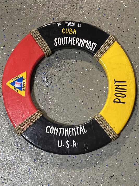 SOUTHERN MOST POINT KEY WEST LIFE RING PATIO HOME DECOR WALL ART TIKI BAR