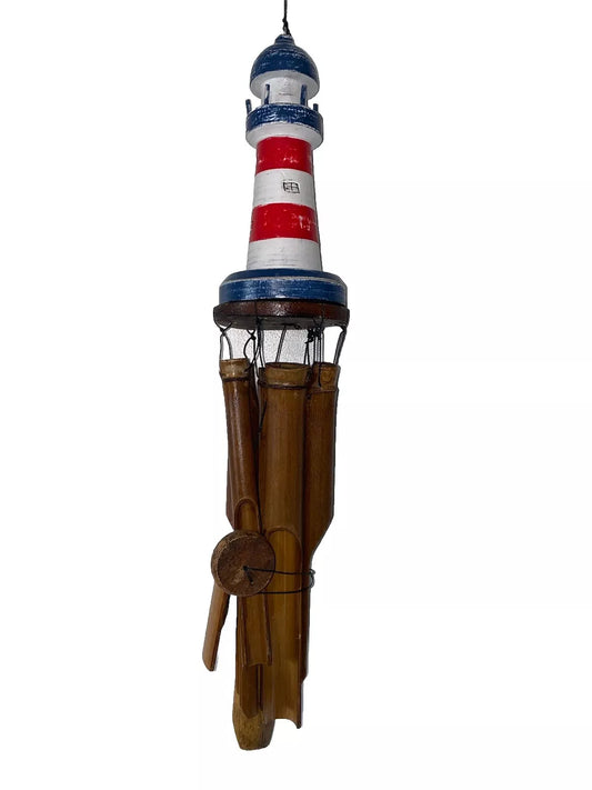 LIGHTHOUSE BAMBOO WINDCHIME HOME PATIO DECOR DECOR