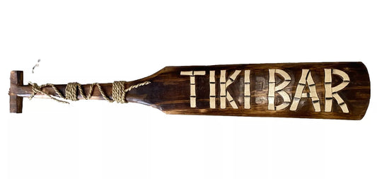 TIKI BAR PADDLE HAND CARVED WOOD WALL ART HOME TIKI DECOR