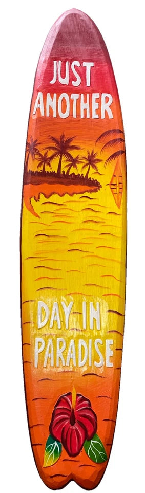 39" JUST ANOTHER DAY IN PARADISE PALM TREE SIGN WALL ART TIKI DECOR