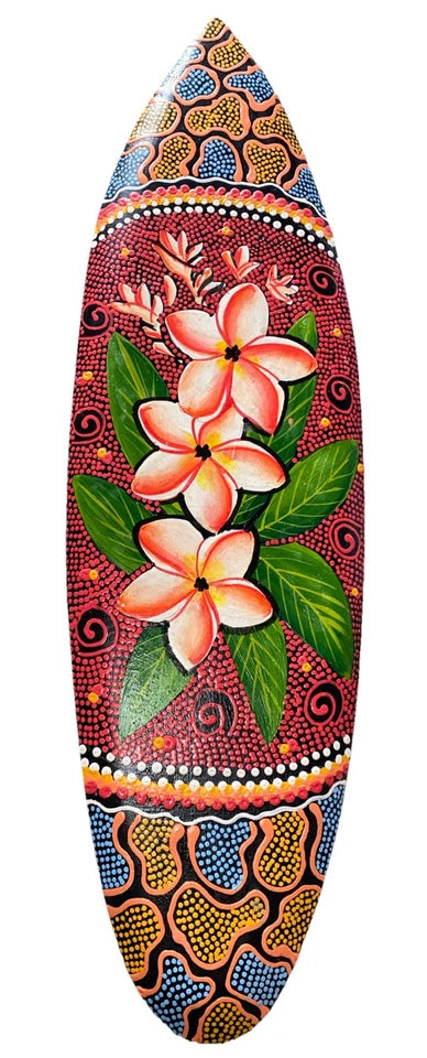 HIBISCUS 🌺 SURFBOARD Aboriginal, TROPICAL SIGN WALL HANGING ART HOME DECOR
